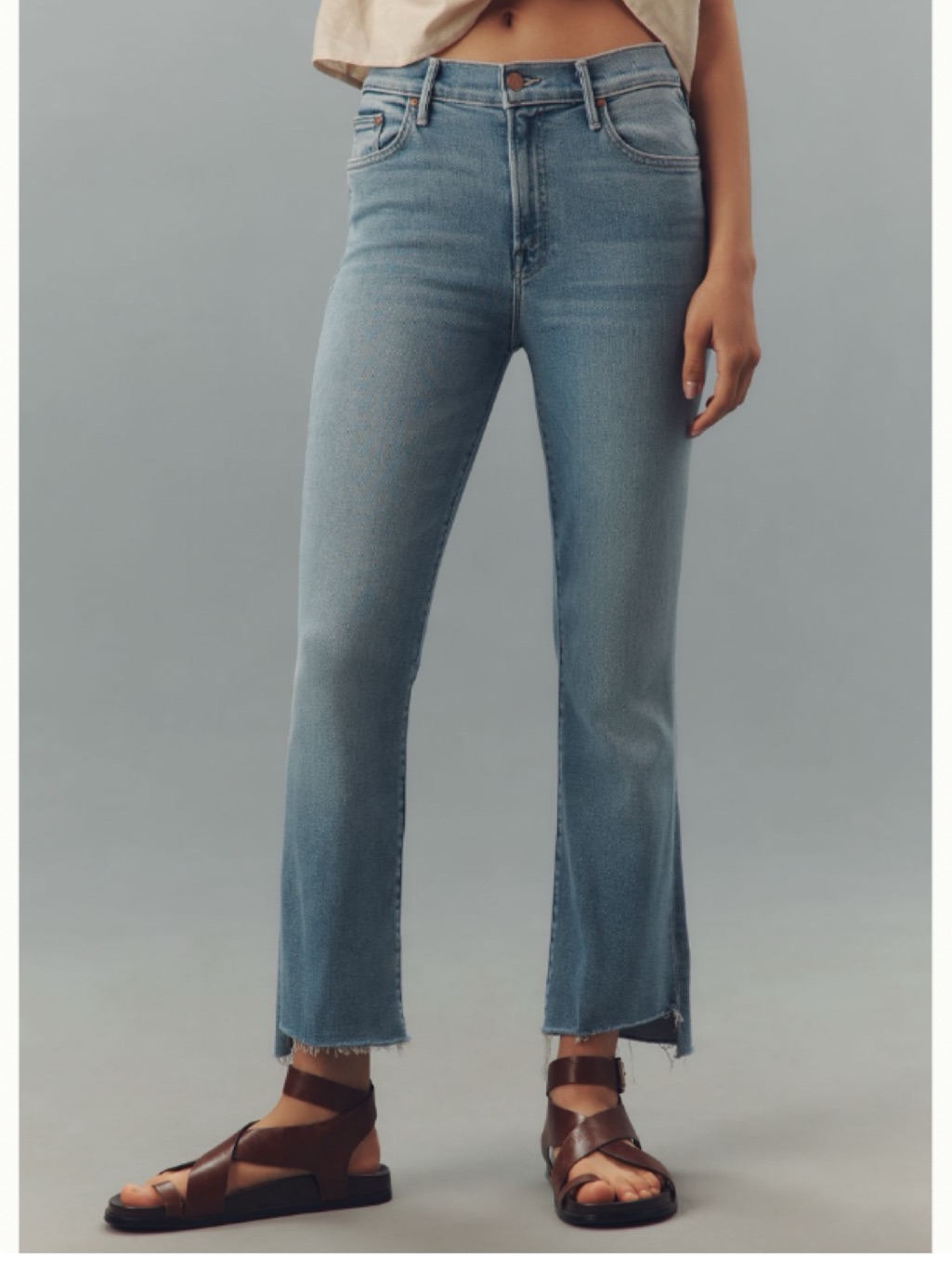 Nwt Mother The Insider Crop Step Fray Jeans Blessing In Disguise, Size 32